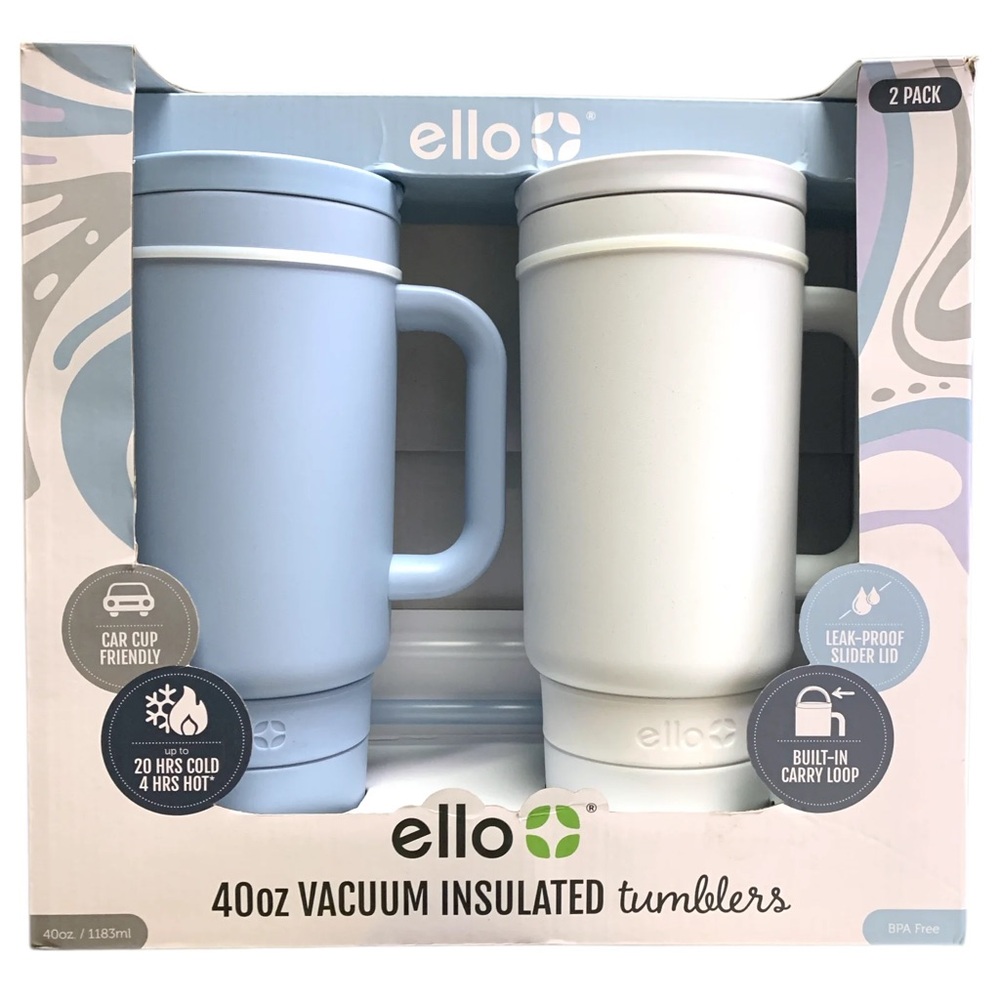 Ello Port 40-oz. Stainless Steel Tumbler with Handle, 2-Pack.